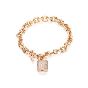 Lock & key charms gold bracelet